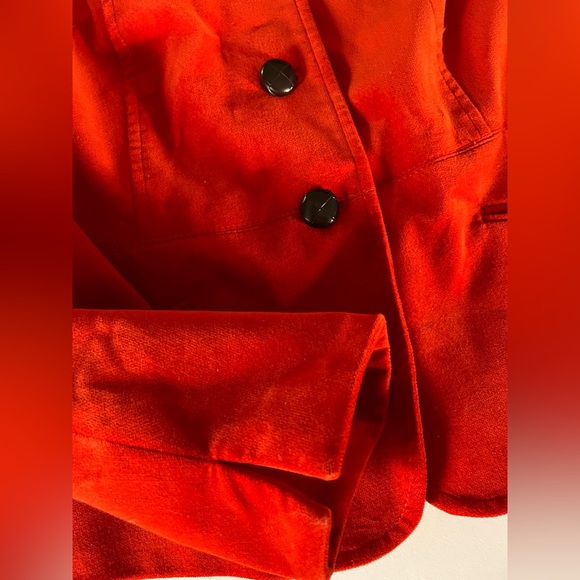 Women’s Talbots Blazer Burnt Orange Velvet Lined Jacket with Leather Buttons 6P - Picture 6 of 10